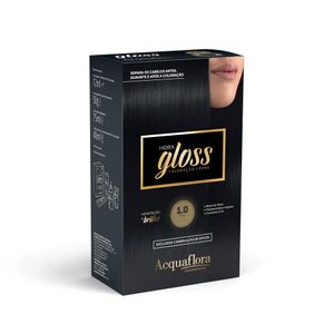 Coloração Permanente Hidra Gloss Acquaflora 1.0 Preto 177g