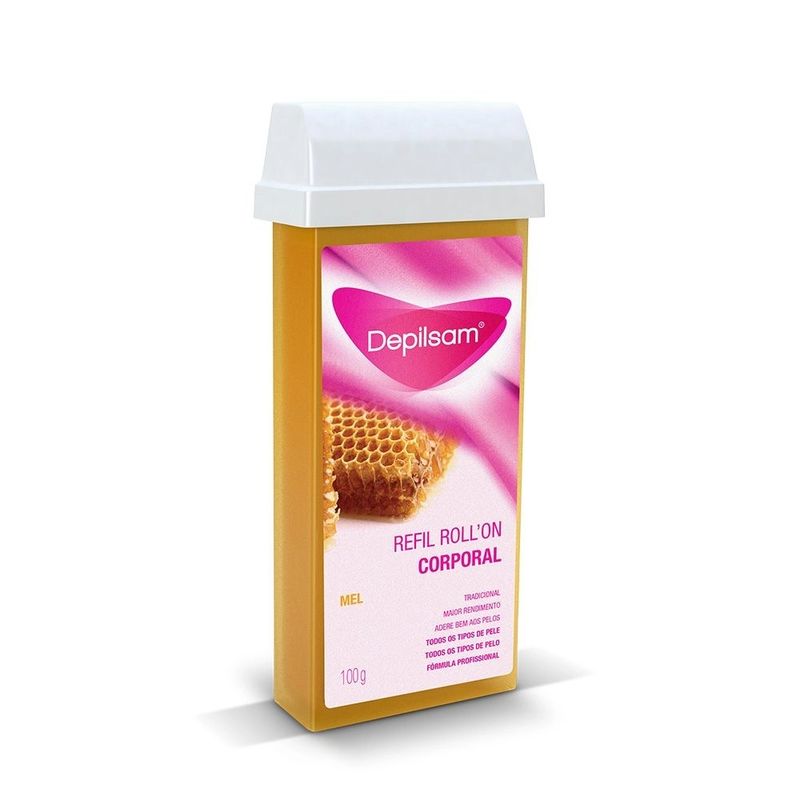 -cera-para-depilacao-corporal-depilsam-refil-roll-on-mel-100g