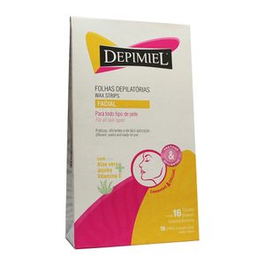 Folhas Prontas Para Depilação Facial Depimiel Clássica 16 Unidades