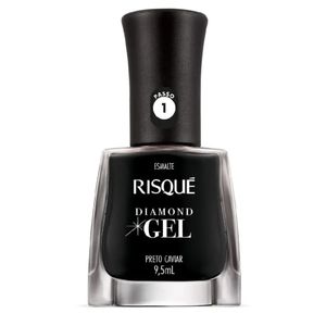 Esmalte Cremoso Risqué Diamond Gel Preto Caviar 9,5ml