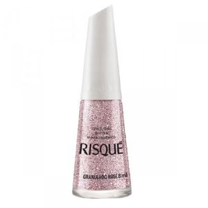Esmalte Glitter Risqué Granulado Rosé 8ml