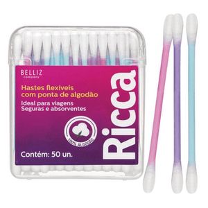 Hastes Flexíveis Com Ponta de Algodão Ricca 3243 50 Unidades