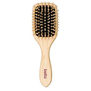 Escova Para Cabelo Belliz Madeira Retangular Raquete 441