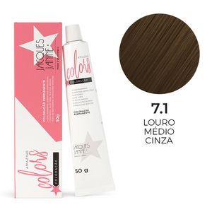 Coloração Permanente Jacques Janine Amazing Colors 7.1 Louro Médio Cinza 50g