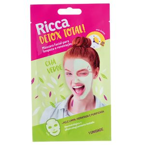 Máscara Facial Limpeza e Renovação Ricca Detox Total! Chá Verde 10g