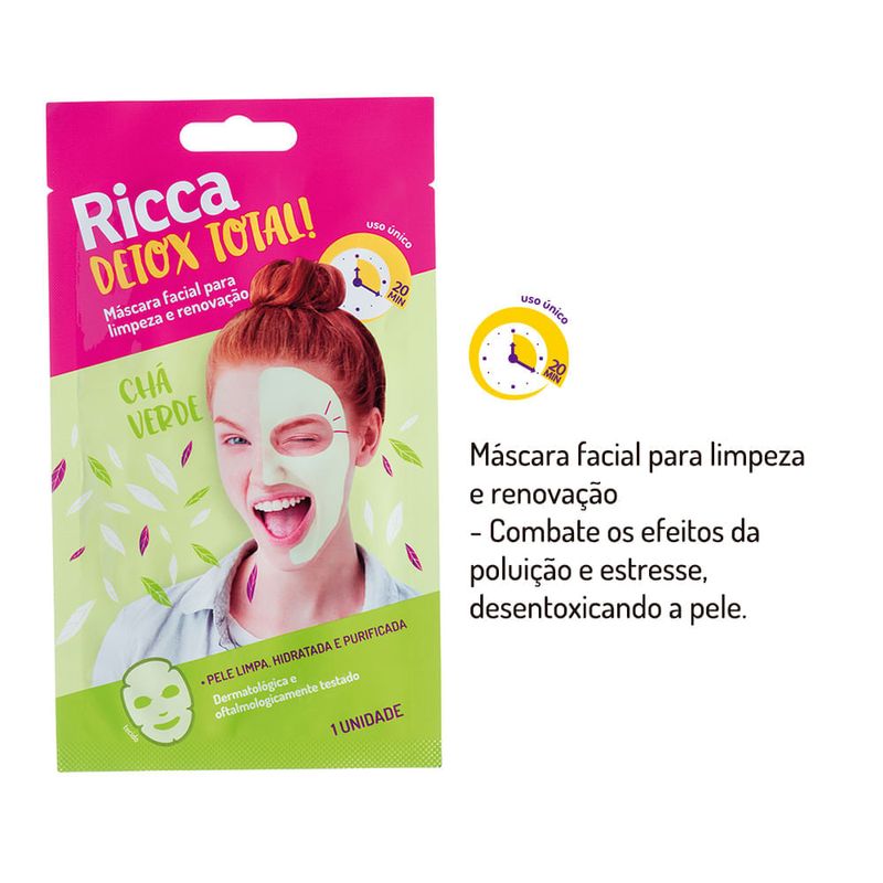 BELLIZ: Máscara Facial Ricca Detox total Chá Verde (BLACK PINK FRIDAY na  COMEPI! Aproveite as ofertas por tempo limitado!)