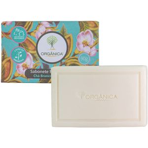 Sabonete Corporal Em Barra Orgânica Puro Vegetal Chá Branco e Gengibre 90g