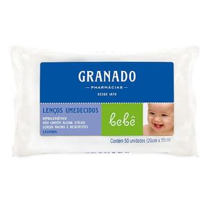 Lenços Umedecidos Para Bebê Granado Lavanda 50 Unidades