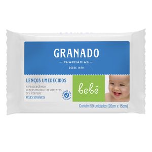 Lenços Umedecidos Para Bebê Granado Peles Sensíveis 50 Unidades
