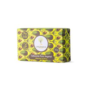 Sabonete Corporal Em Barra Orgânica Puro Vegetal Abacate e Oliva 90g