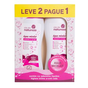 Sabonete Líquido Íntimo Cia Da Natureza Água Micelar 210ml Kit Leve 2 e Pague 1