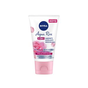 Sabonete, Esfoliante e Máscara Facial Nivea Aqua Rose 3 em 1 150ml
