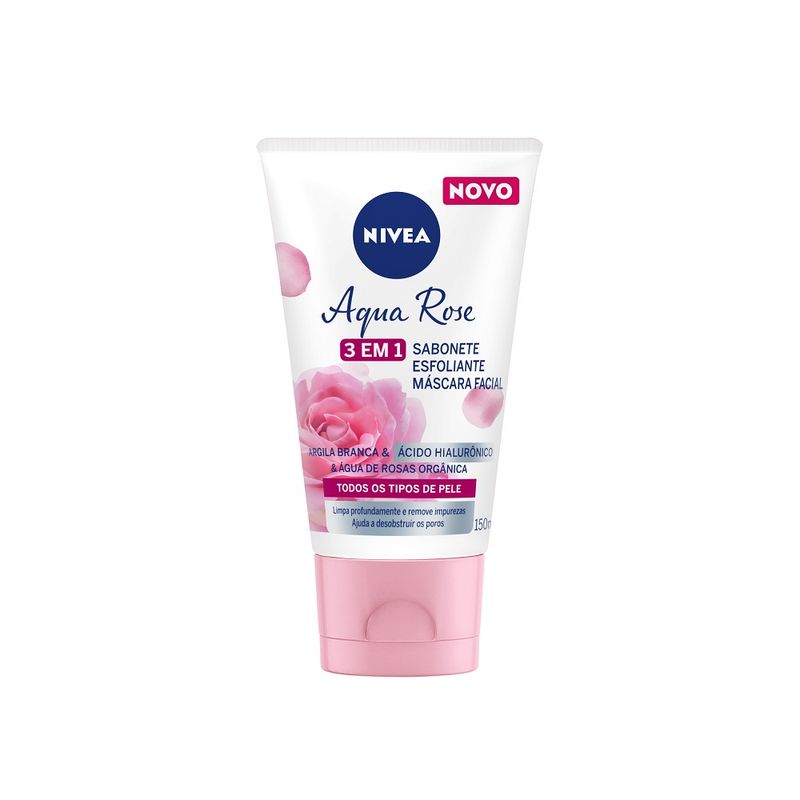 4005900889720-Sabonete-Esfoliante-e-Mascara-Facial-Nivea-Aqua-Rose-3-em-1-150ml-1