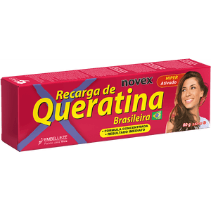 Tratamento Reconstrutor Novex Recarga de Queratina Brasileira 80g