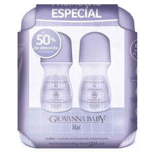 Kit Desodorante Roll-On Giovanna Baby Lilac 50ml 2 Unidades
