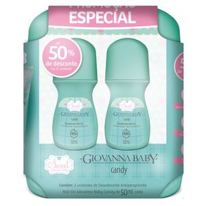Kit Desodorante Roll-On Giovanna Baby Candy 50ml 2 Unidades