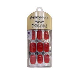 Unhas Postiças Instabeauty Autoadesivas Candy Red M