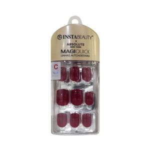 Unhas Postiças Instabeauty Autoadesivas Burgundy Red C