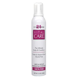 Mouss Fixador Capilar Vital Care Mega Hold Maximum Control 340g