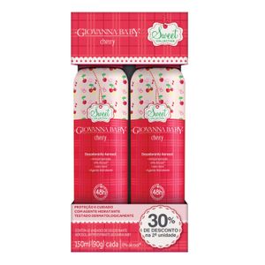 Kit Desodorante Aerosol Giovanna Baby Cherry 150ml 2 Unidades