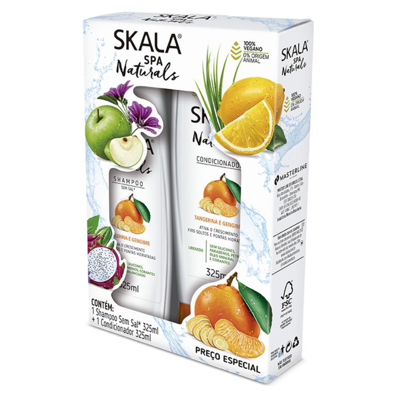 7897042015290-Kit-Skala-SPA-Naturals-Shampoo-Condicionador-Tangerina-e-Gengibre-325ml