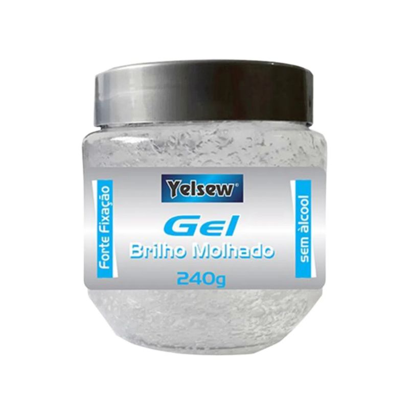 7896858620049-Gel-Fixador-Capilar-Yelsew-Pote-Cristal-Brilho-Molhado-240g