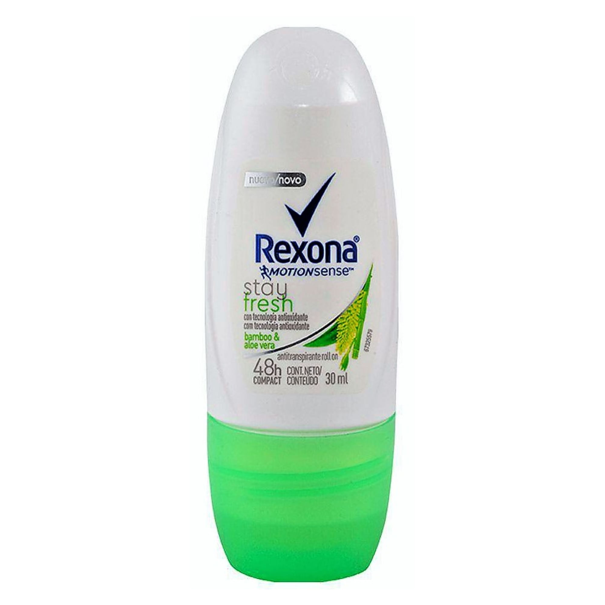 Desodorante Rollon Rexona Pop Compact Fem Bamboo e Aloe - 6x30ml