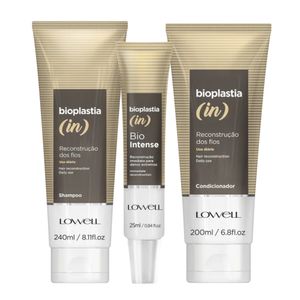 Kit Lowell Bioplastia (In) Shampoo 240ml+Condicionador 200ml+Máscara Reconstrutora 25ml