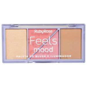 Paleta de Blush e Iluminador Ruby Rose Feels Mood HB-75291