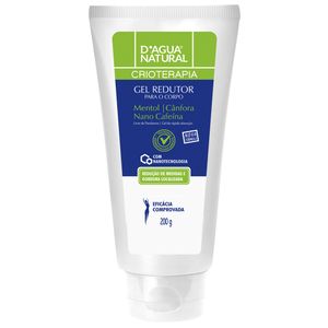 Gel Corporal Redutor D'agua Natural Mentol Cânfora Cafeína 200g