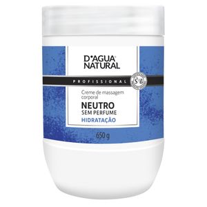 Creme de Massagem Corporal D'agua Natural Neutro 650g