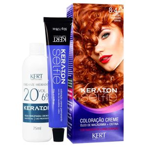 Coloração Keraton Selfie 8.44 Louro Claro Acobreado Intenso