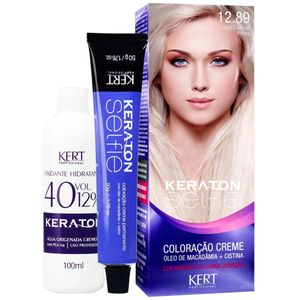 Coloração Keraton Selfie 12.89 Louro Especial Cinza Pérola