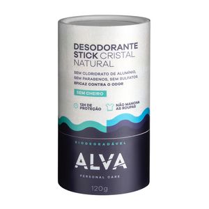 Desodorante Natural Alva Stick Cristal Biodegradável 120g