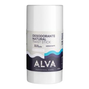 Desodorante Natural Alva Twist Stick Sem Perfume 55g