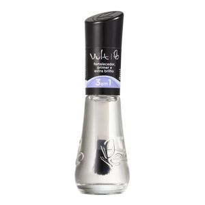 Esmalte Base 3 em 1 Vult Fortalecedor+Primer+Extra Brilho 8ml