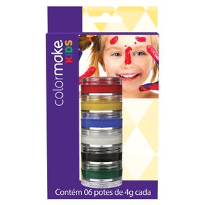 Kit Tinta Cremosa Facial Colormake Kids 6 Cores