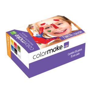 Kit Tinta Líquida Facial Colormake Kids 6 Cores 15ml