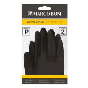 Luva Látex Marco Boni Black Tamanho P