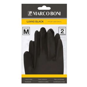 Luva Látex Marco Boni Black Tamanho M