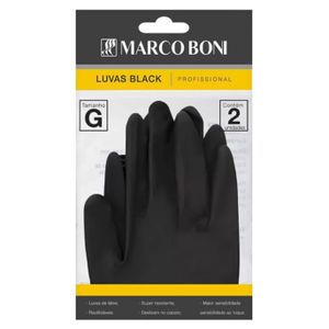 Luva Látex Marco Boni Black Tamanho G