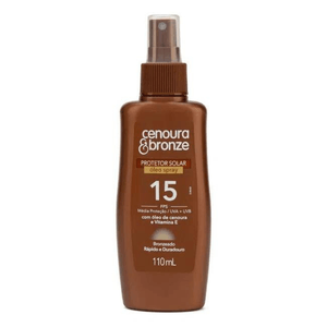 Óleo Protetor Solar Spray Cenoura e Bronze FPS15 110ml