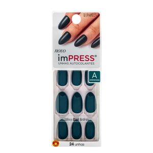 Unhas Postiças Kiss New York Impress Média Amendoada Emerald
