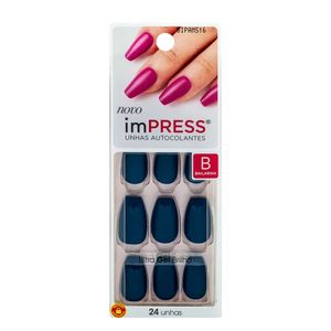 Unhas Postiças Kiss New York Impress Média Bailarina Sapphire