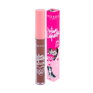 Batom Líquido Vizzela Cosméticos Dog Lovers Cor 19 Border Collie 3,5g