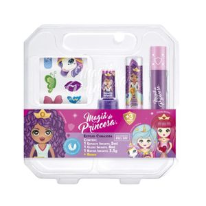 Estojo Magia de Princesa Esmalte Gloss e Batom Princesa Corajosa