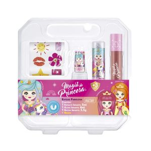 Estojo Magia de Princesa Esmalte Gloss e Batom Princesa Fabulosa