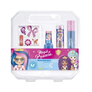 Estojo Magia de Princesa Esmalte Gloss e Batom Princesa Inteligente