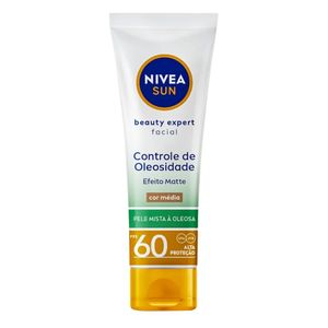 Protetor Solar Facial com Cor Nivea Sun Beauty Expert Controle de Oleosidade FPS 60 Média 50g