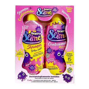 Kit Shampoo e Condicionador Beauty Slime Pink Neon 200ml